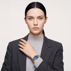 Women Quartz Blue Mother Of Pearl Dial Analog Stainless Steel Watch DW0DL2200