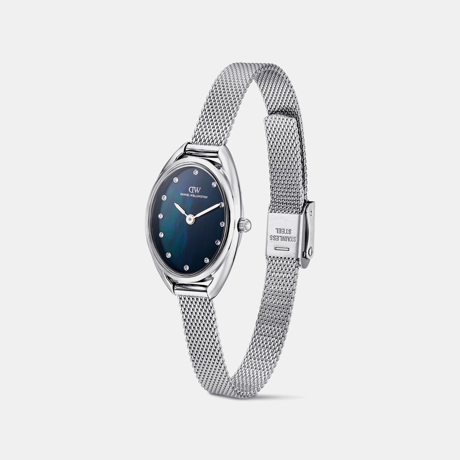 Women Quartz Blue Mother Of Pearl Dial Analog Stainless Steel Watch DW0DL2200