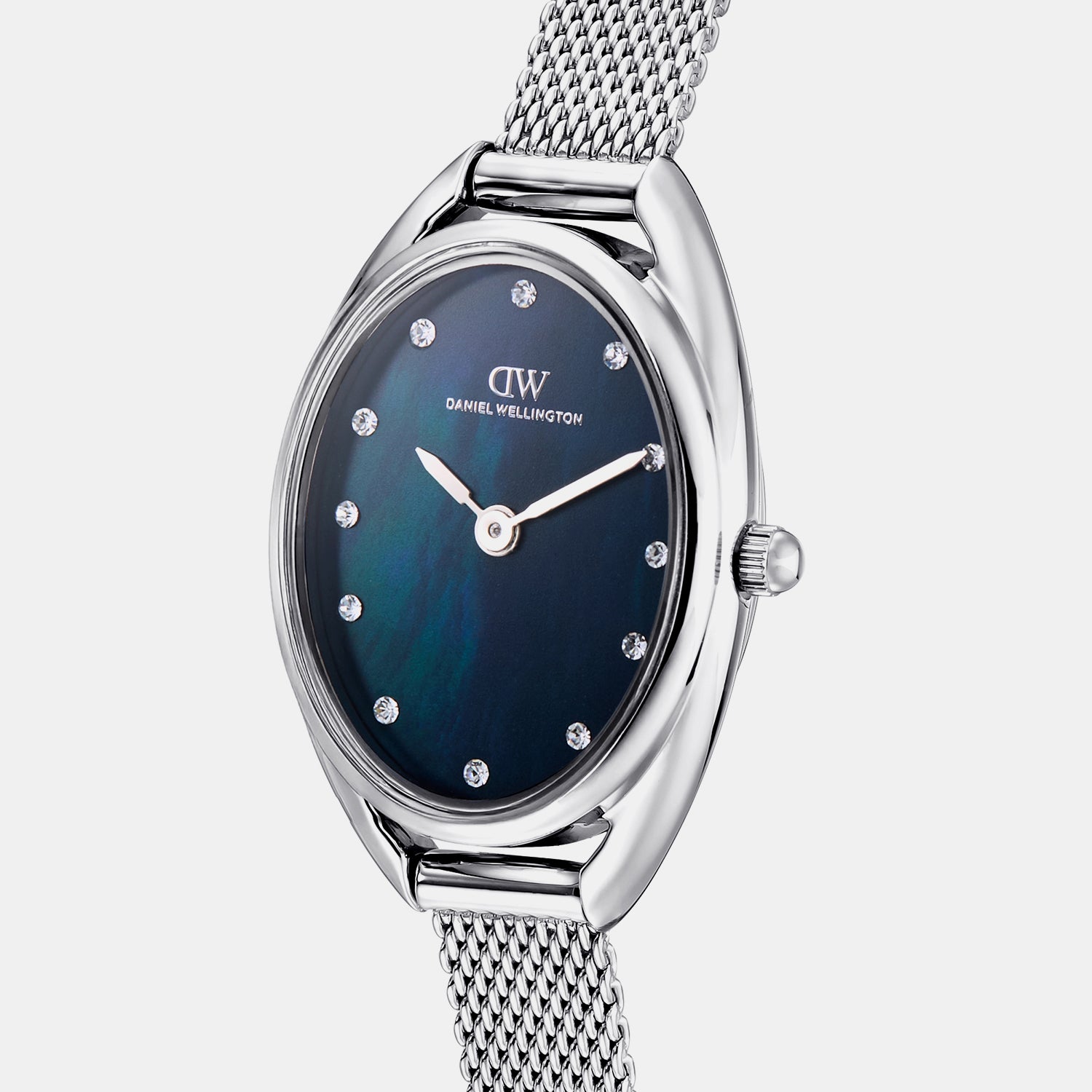 Women Quartz Blue Mother Of Pearl Dial Analog Stainless Steel Watch DW0DL2200
