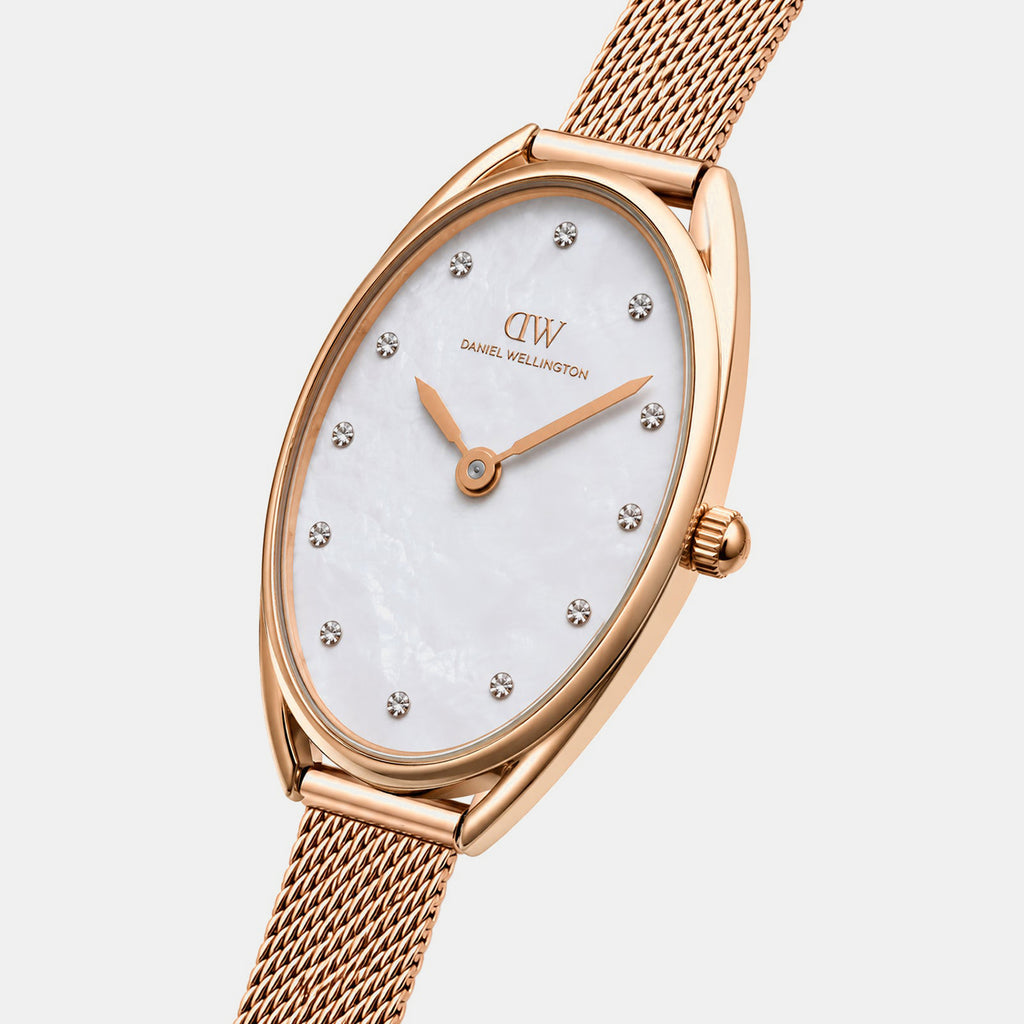 Women Quartz Pink Mother Of Pearl Dial Analog Stainless Steel Watch DW0DL2201