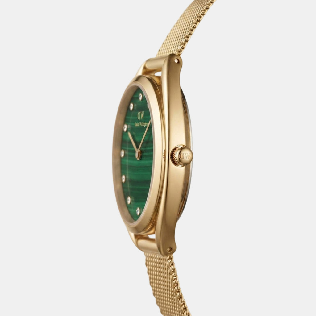 Women Quartz Green Dial Analog Stainless Steel Watch DW0DL2202