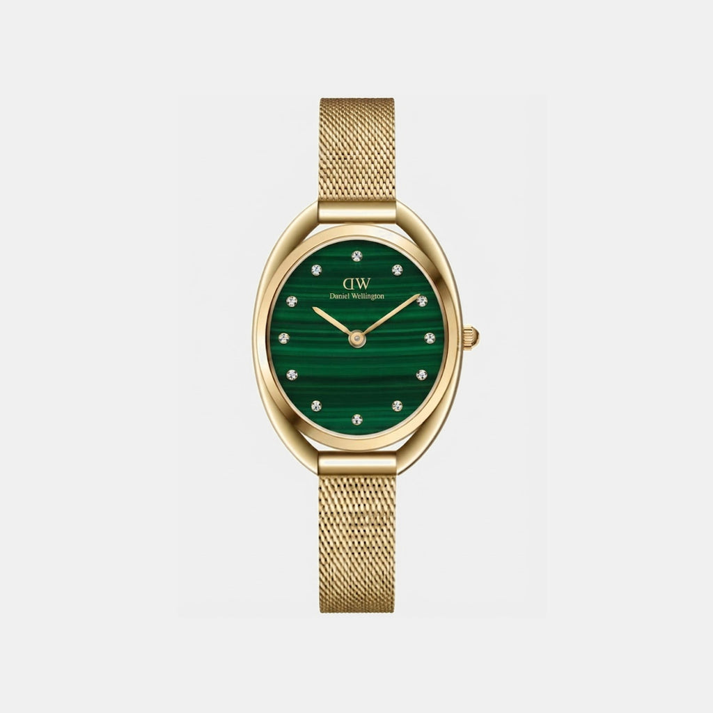 Women Quartz Green Dial Analog Stainless Steel Watch DW0DL2202