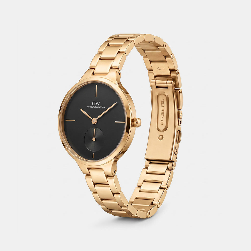 Women Quartz Black Dial Analog Stainless Steel Watch DW0DL2300