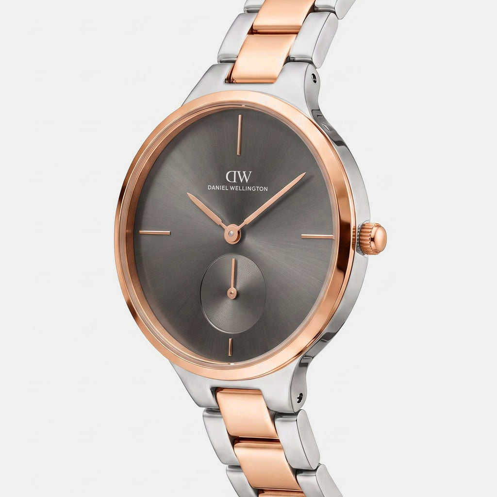 Women Quartz Grey Dial Analog Stainless Steel Watch DW0DL2301