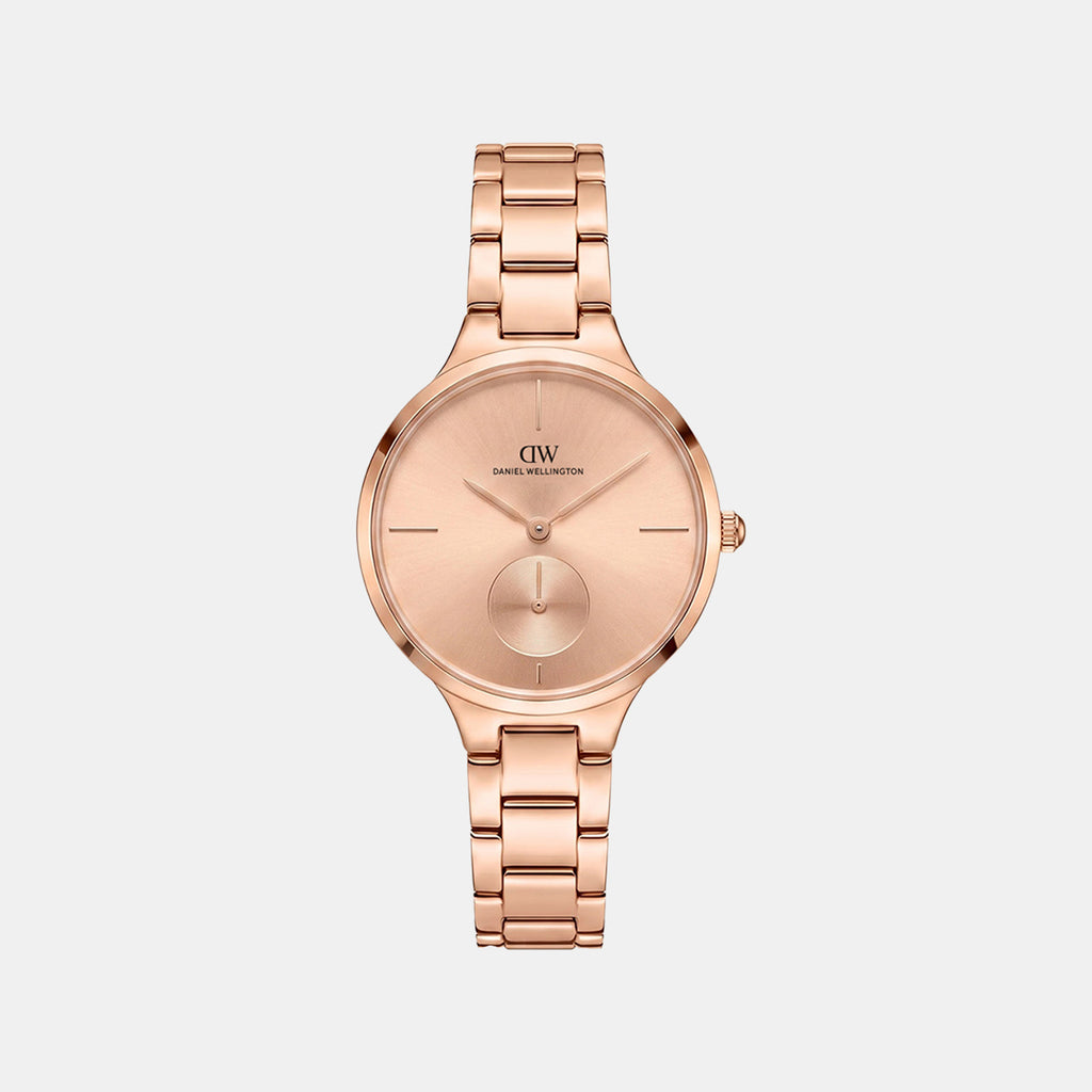 Women Quartz Rose Gold Dial Analog Stainless Steel Watch DW0DL2302