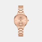 Women Quartz Rose Gold Dial Analog Stainless Steel Watch DW0DL2302