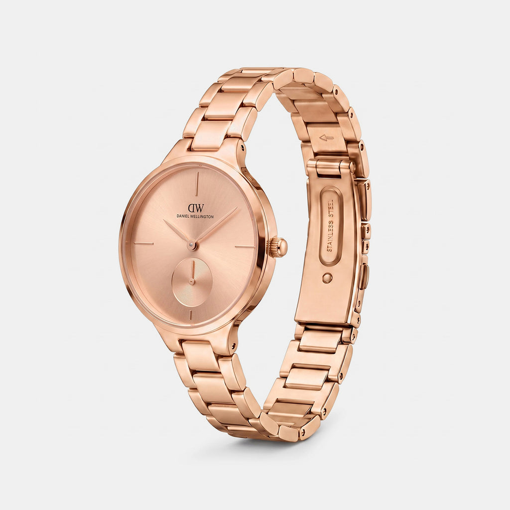 Women Quartz Rose Gold Dial Analog Stainless Steel Watch DW0DL2302