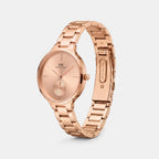 Women Quartz Rose Gold Dial Analog Stainless Steel Watch DW0DL2302