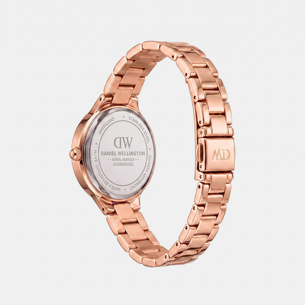 Women Quartz Rose Gold Dial Analog Stainless Steel Watch DW0DL2302