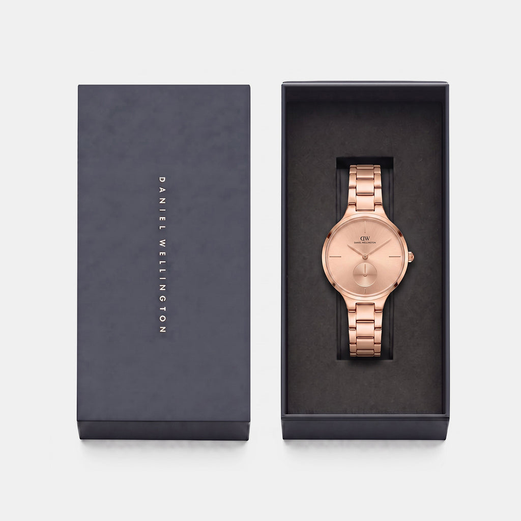Women Quartz Rose Gold Dial Analog Stainless Steel Watch DW0DL2302