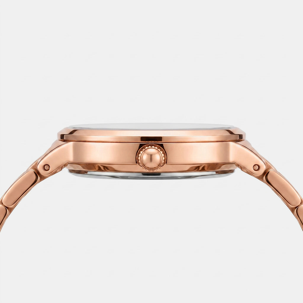 Women Quartz Rose Gold Dial Analog Stainless Steel Watch DW0DL2302