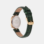 Women Quartz Green Dial Analog Leather Watch DW0DL2400
