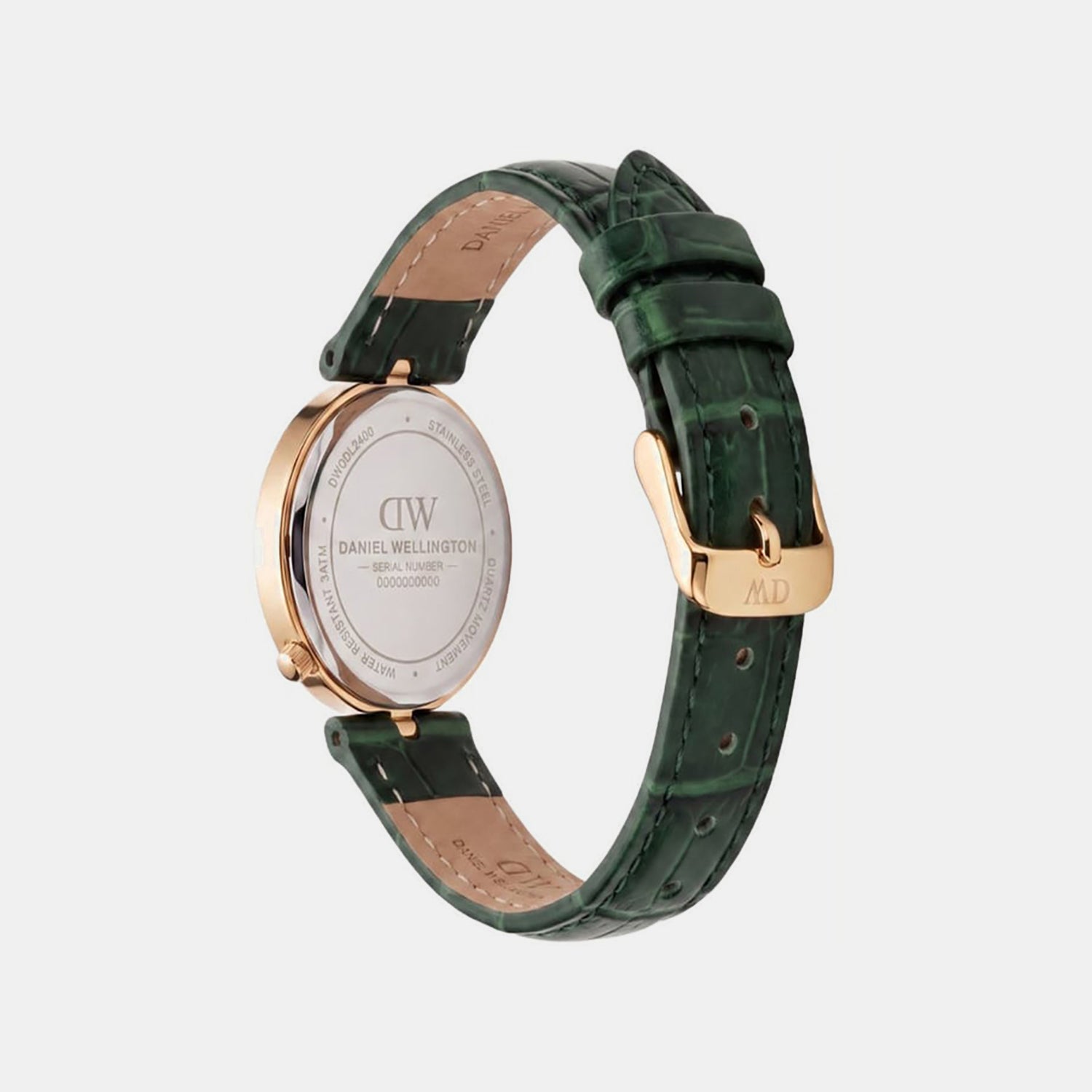 Women Quartz Green Dial Analog Leather Watch DW0DL2400