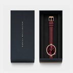 Women Quartz Burgundy Dial Analog Leather Watch DW0DL2401