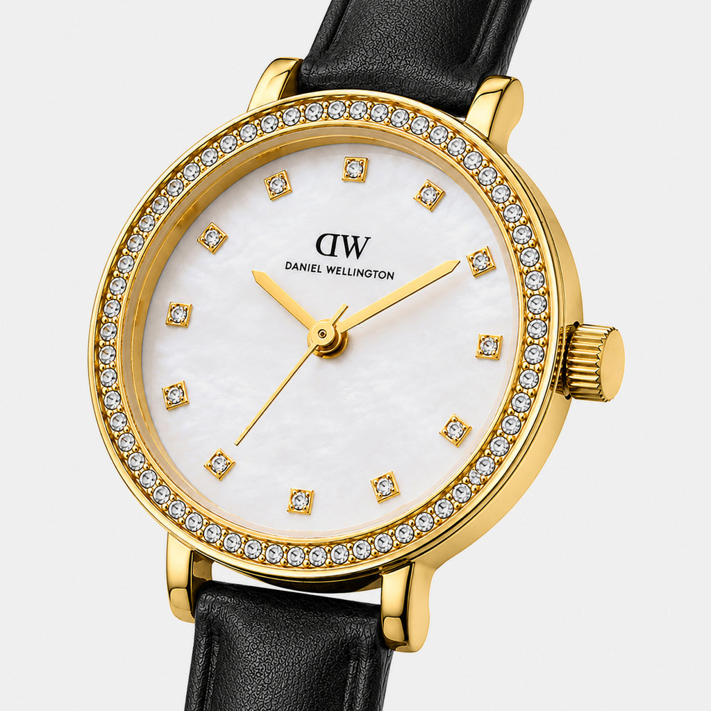 Women Quartz Mother Of Pearl Dial Analog Leather Watch DW0DL2500