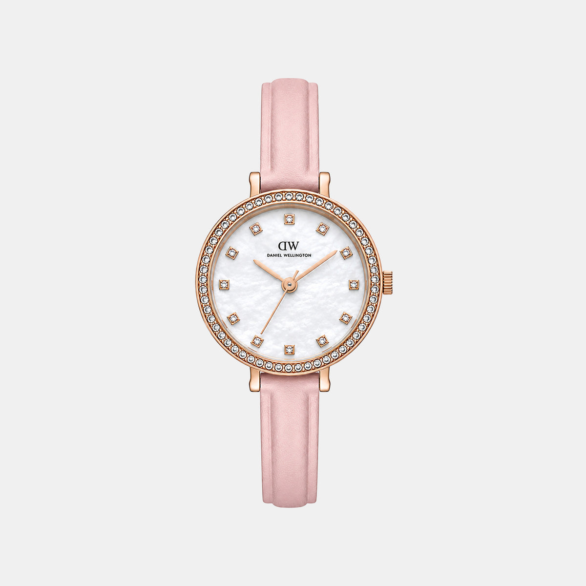 Women Quartz Mother Of Pearl Dial Analog Leather Watch DW0DL2501