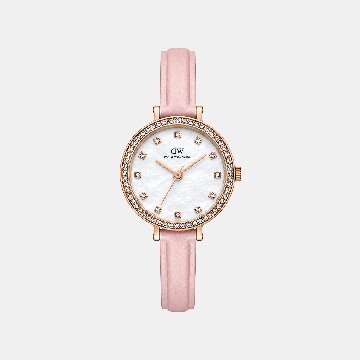 Women Quartz Mother Of Pearl Dial Analog Leather Watch DW0DL2501