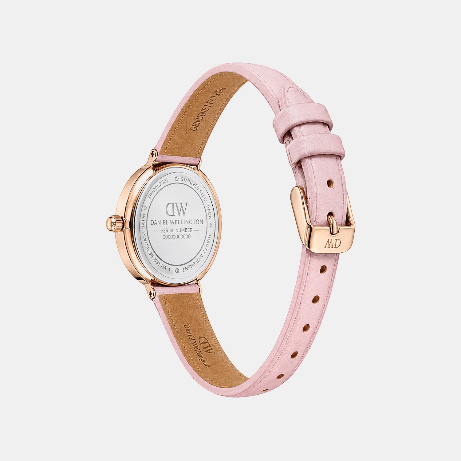 Women Quartz Mother Of Pearl Dial Analog Leather Watch DW0DL2501