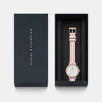 Women Quartz Mother Of Pearl Dial Analog Leather Watch DW0DL2501