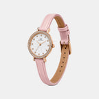 Women Quartz Mother Of Pearl Dial Analog Leather Watch DW0DL2501