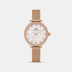 Women Quartz Mother Of Pearl Dial Analog Stainless Steel Watch DW0DL2502
