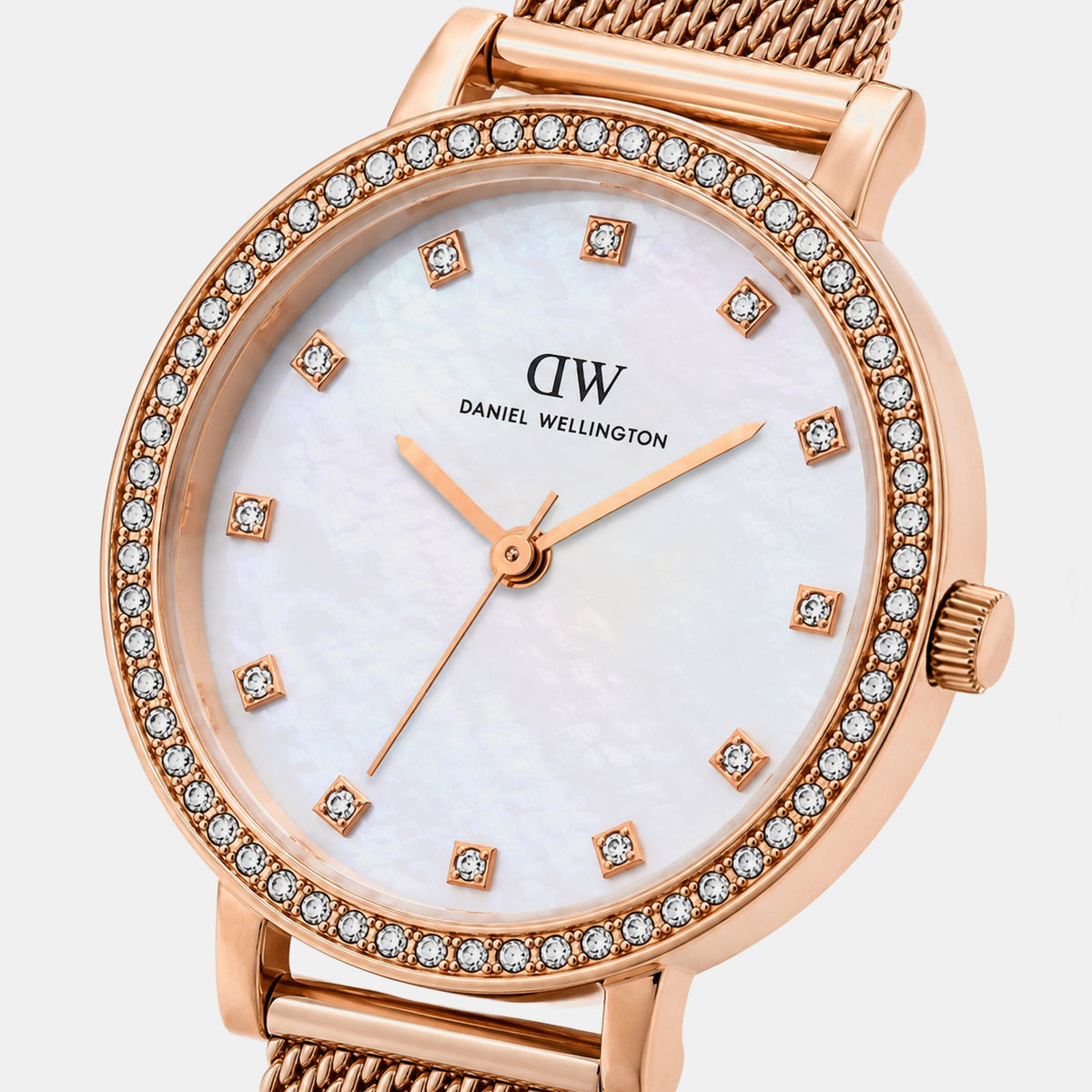 Women Quartz Mother Of Pearl Dial Analog Stainless Steel Watch DW0DL2502