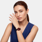 Women Quartz Burgundy Dial Analog Stainless Steel Watch DW0DL2702