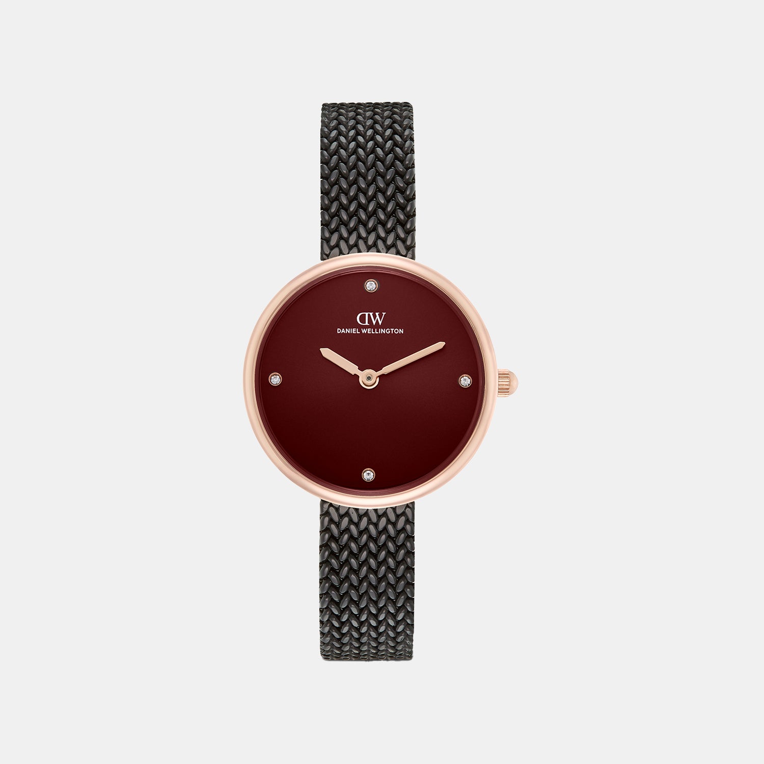 Women Quartz Burgundy Dial Analog Stainless Steel Watch DW0DL2702