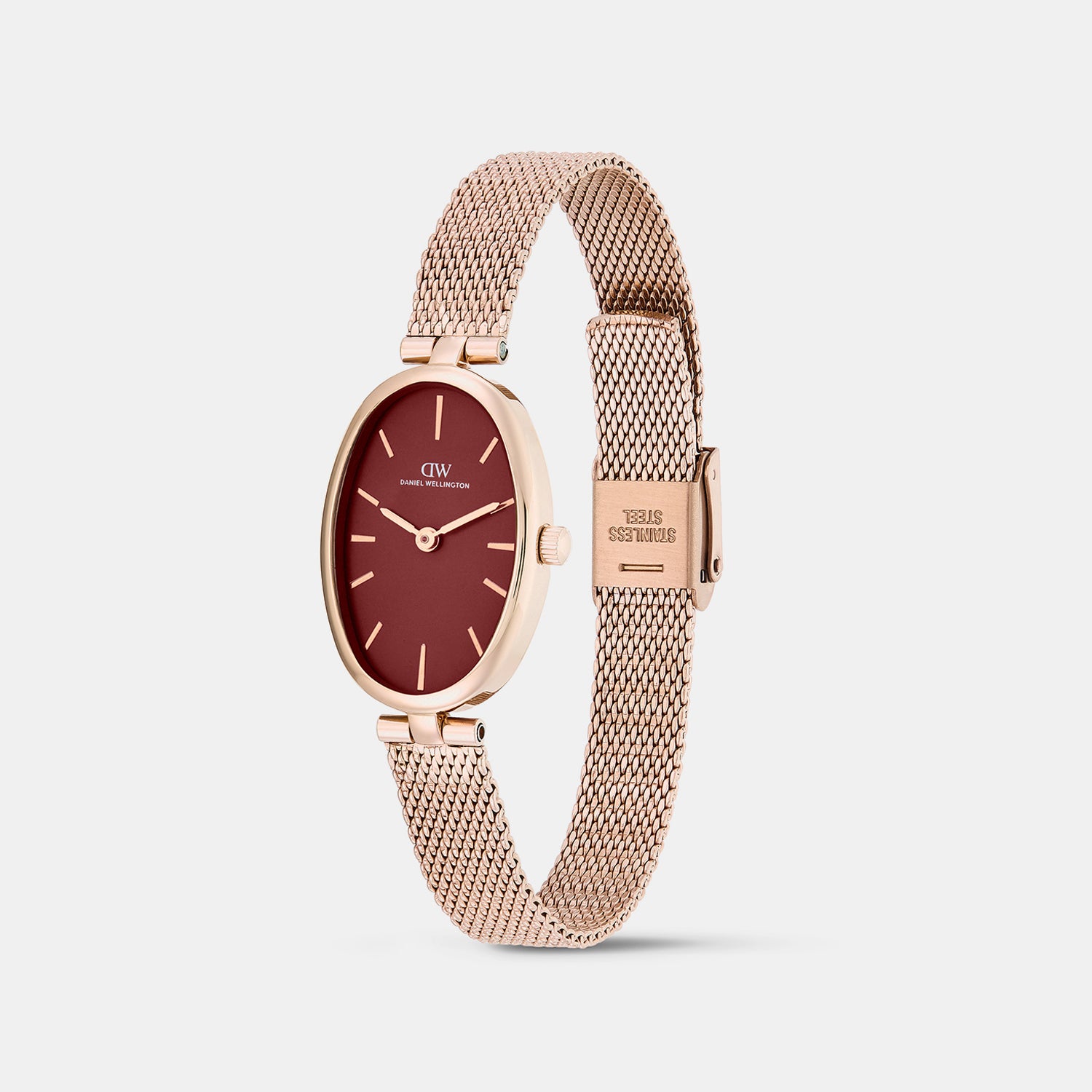 Women Quartz Burgundy Dial Analog Stainless Steel Watch DW0DL3001