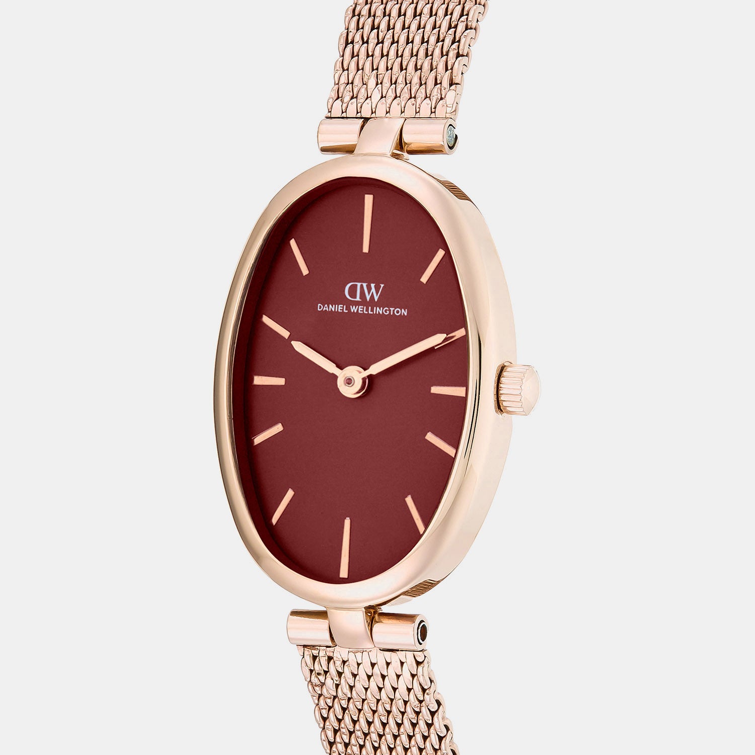 Women Quartz Burgundy Dial Analog Stainless Steel Watch DW0DL3001
