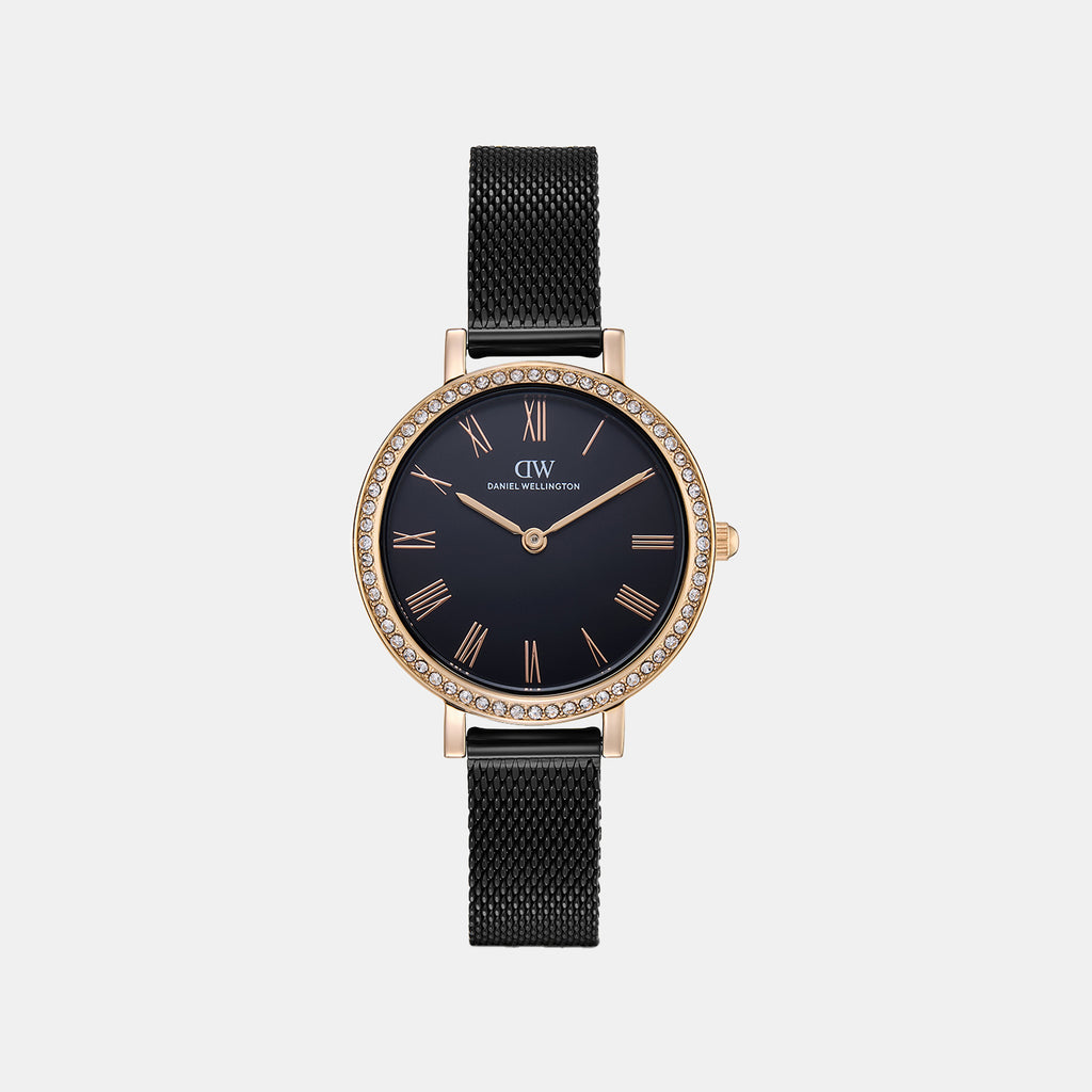 Women Quartz Black Dial Analog Stainless Steel Watch DW0DL3200