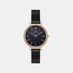 Women Quartz Black Dial Analog Stainless Steel Watch DW0DL3200