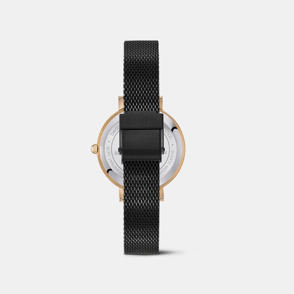 Women Quartz Black Dial Analog Stainless Steel Watch DW0DL3200