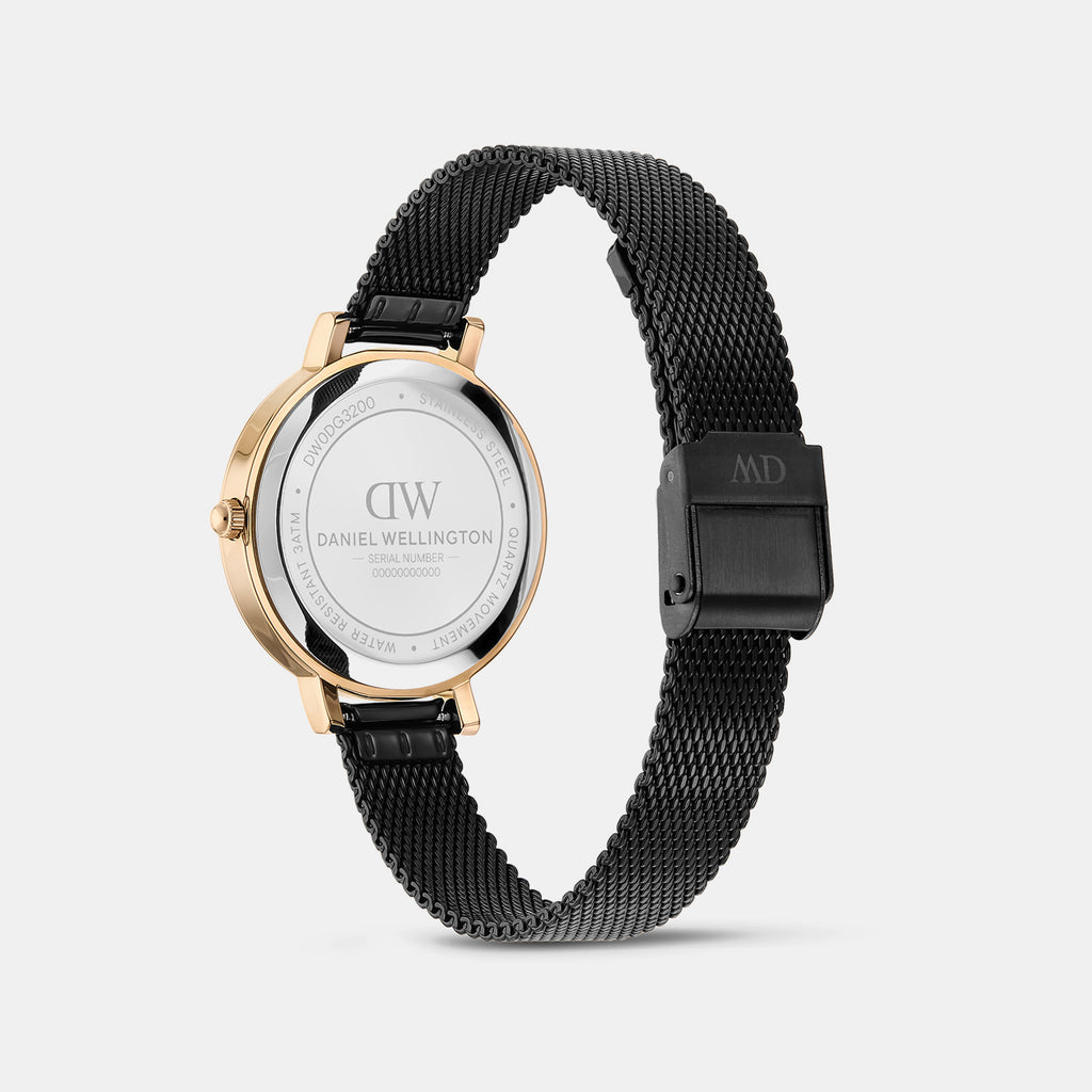 Women Quartz Black Dial Analog Stainless Steel Watch DW0DL3200