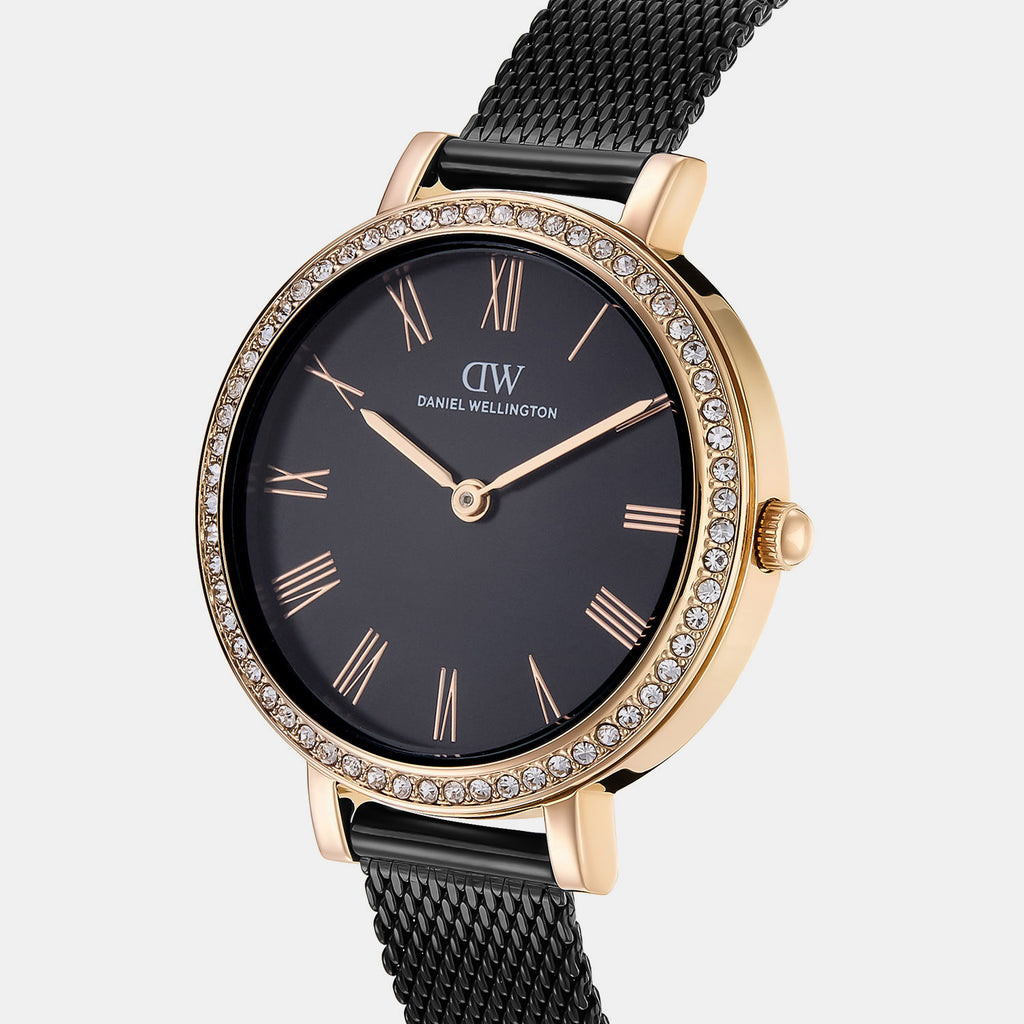 Women Quartz Black Dial Analog Stainless Steel Watch DW0DL3200