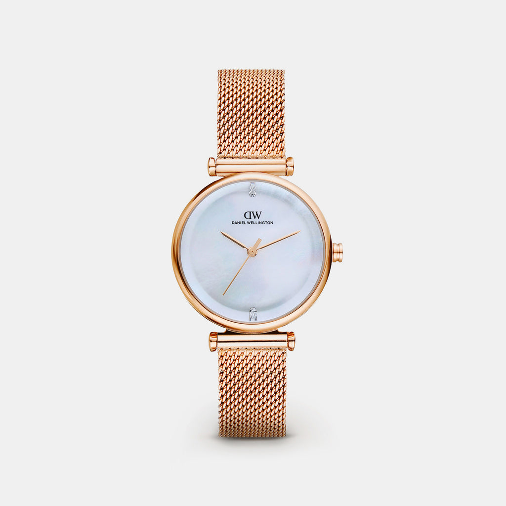Women Quartz Mother Of Pearl Dial Analog Mesh Watch DW0DL3300