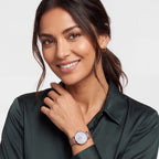 Women Quartz Mother Of Pearl Dial Analog Mesh Watch DW0DL3300
