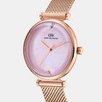 Women Quartz Mother Of Pearl Dial Analog Stainless Steel Watch DW0DL3301