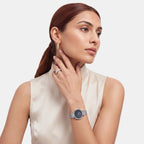 Women Quartz Black Dial Analog Mesh Watch DW0DL3302