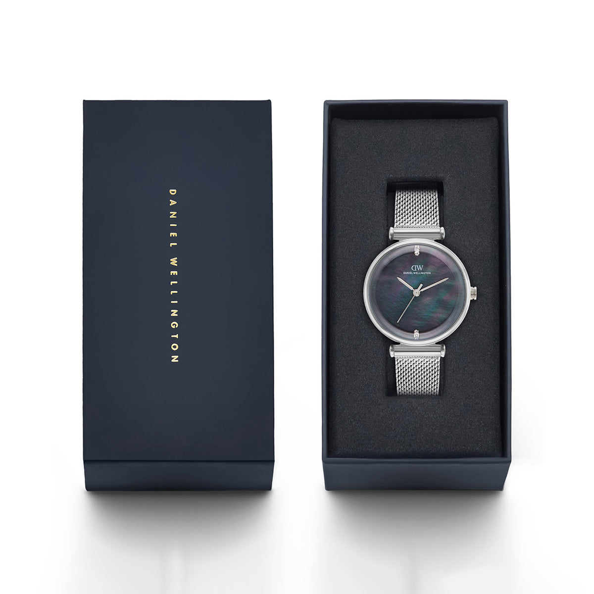 Women Quartz Black Dial Analog Mesh Watch DW0DL3302