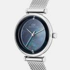 Women Quartz Black Dial Analog Mesh Watch DW0DL3302