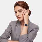 Women Quartz Blue Dial Analog Stainless Steel Watch DW0DL3000