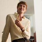 Marlon Men Quartz Cream Dial Analog Leather Watch DW00100955