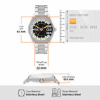 Scraper Men Quartz Black Dial Analog Stainless Steel Watch DZ2172