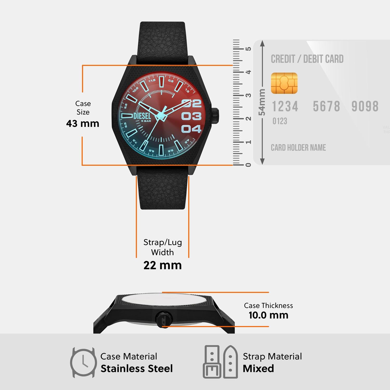 Scraper Men Quartz Multi-Colour Dial Analog Silicone Watch DZ2175