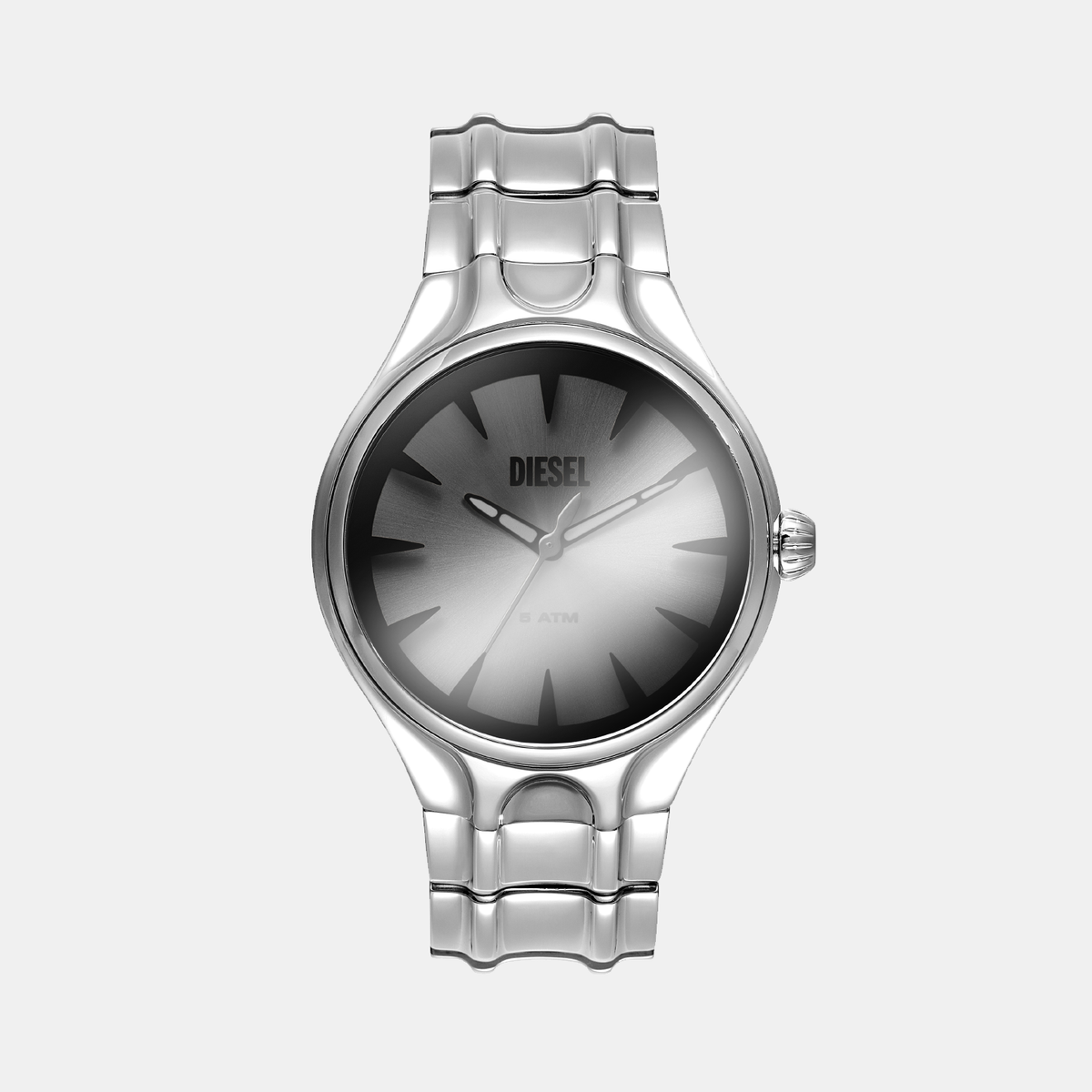 Streamline Men Quartz White Dial Analog Stainless Steel Watch DZ2205