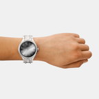 Streamline Men Quartz White Dial Analog Stainless Steel Watch DZ2205