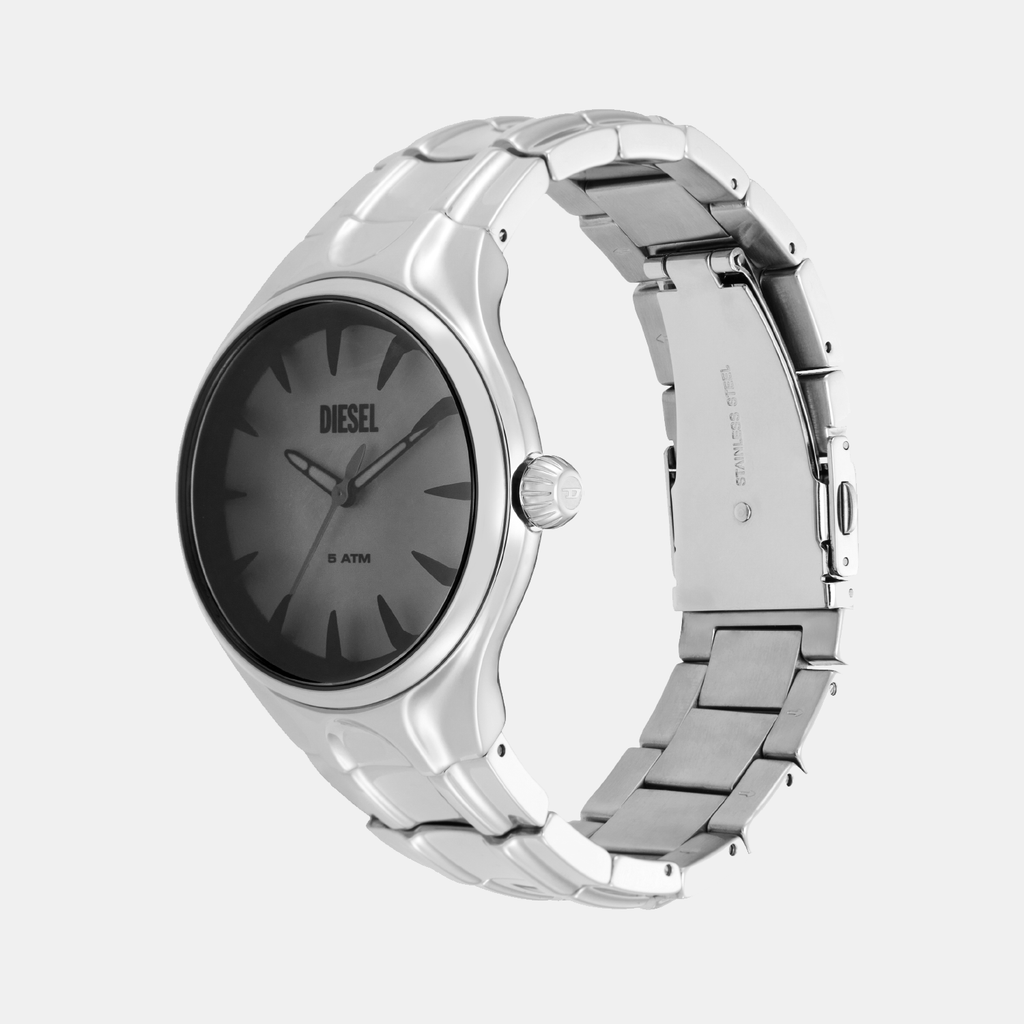 Streamline Men Quartz White Dial Analog Stainless Steel Watch DZ2205