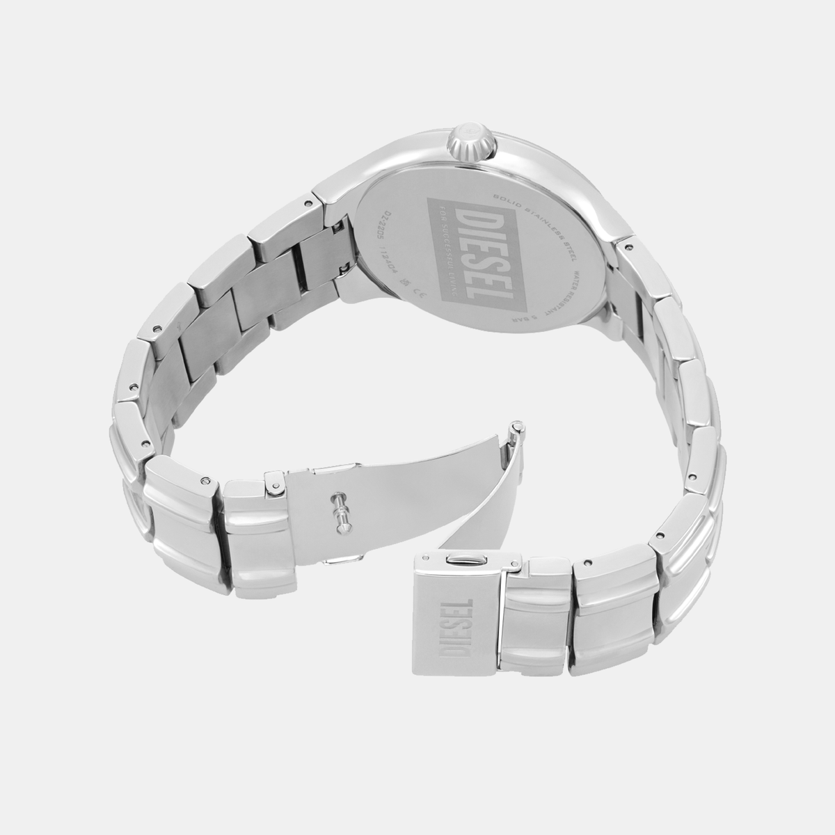 Streamline Men Quartz White Dial Analog Stainless Steel Watch DZ2205