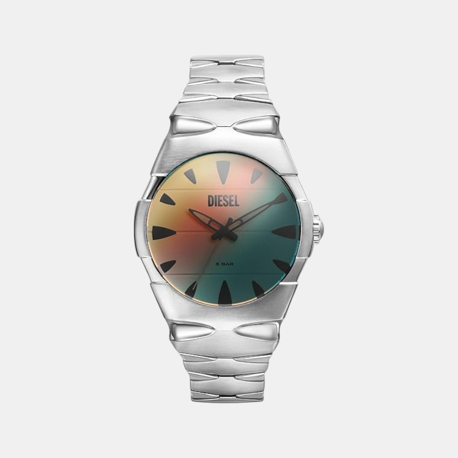 D-Sruptor Men Quartz Silver Dial Analog Stainless Steel Watch DZ2212